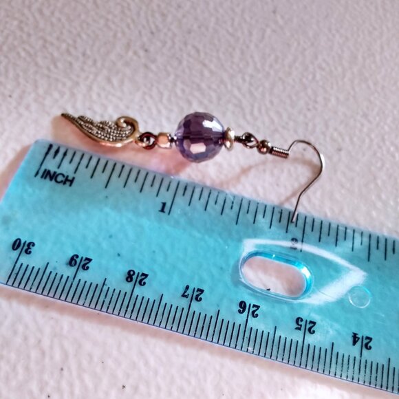 Angel Wing Bling Dangle Earrings - Sweetheart Daughter Gift for Her - Picture 5 of 6